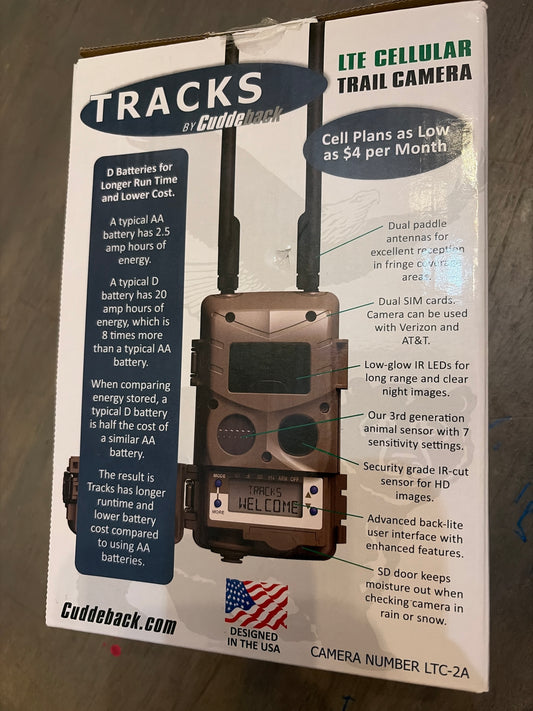 BRAND NEW OPEN-BOX Cuddeback Tracks LTE Cellular Trail Camera LTC-2A